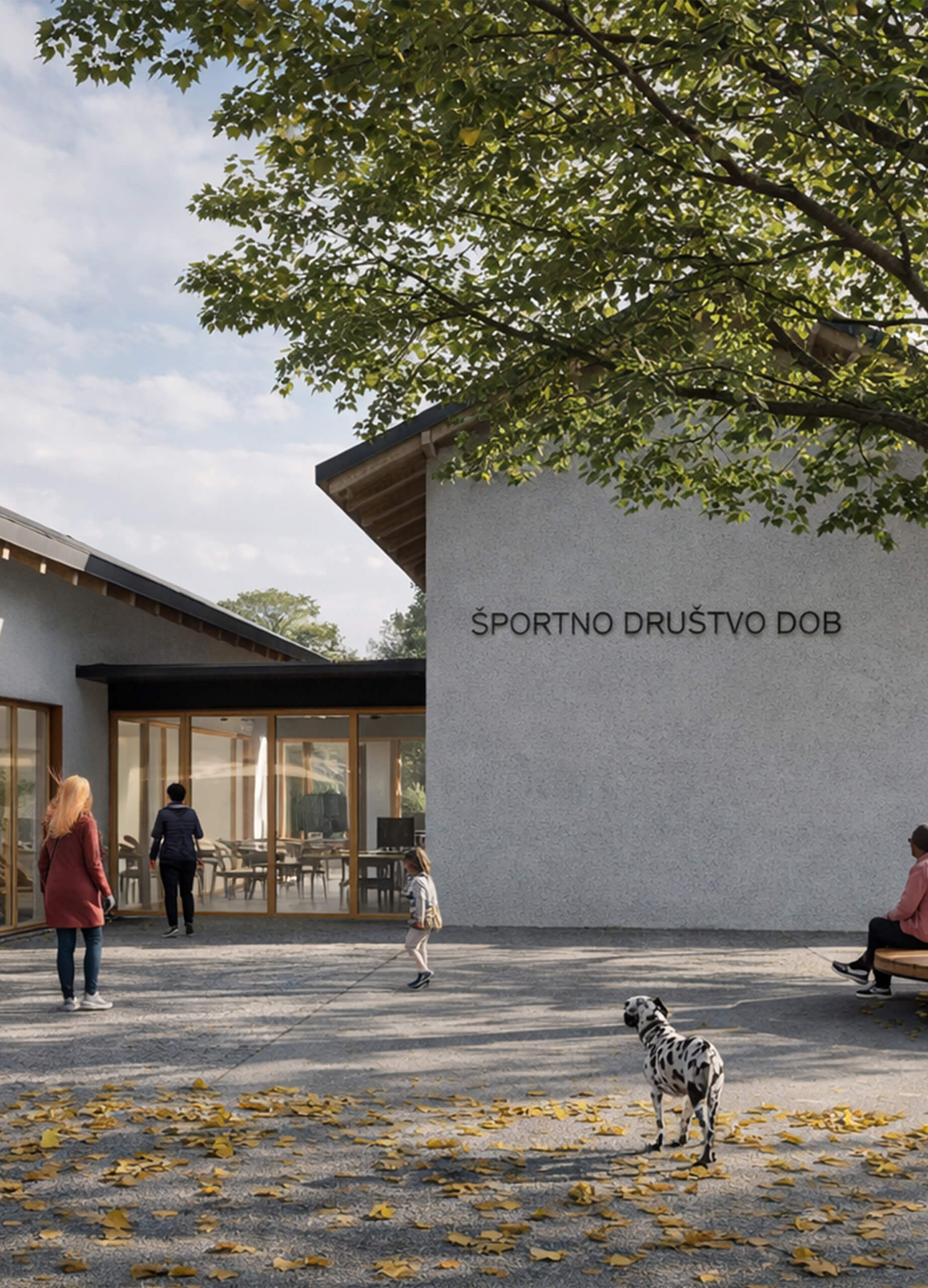 Pogled na trg Športnega društva Dob